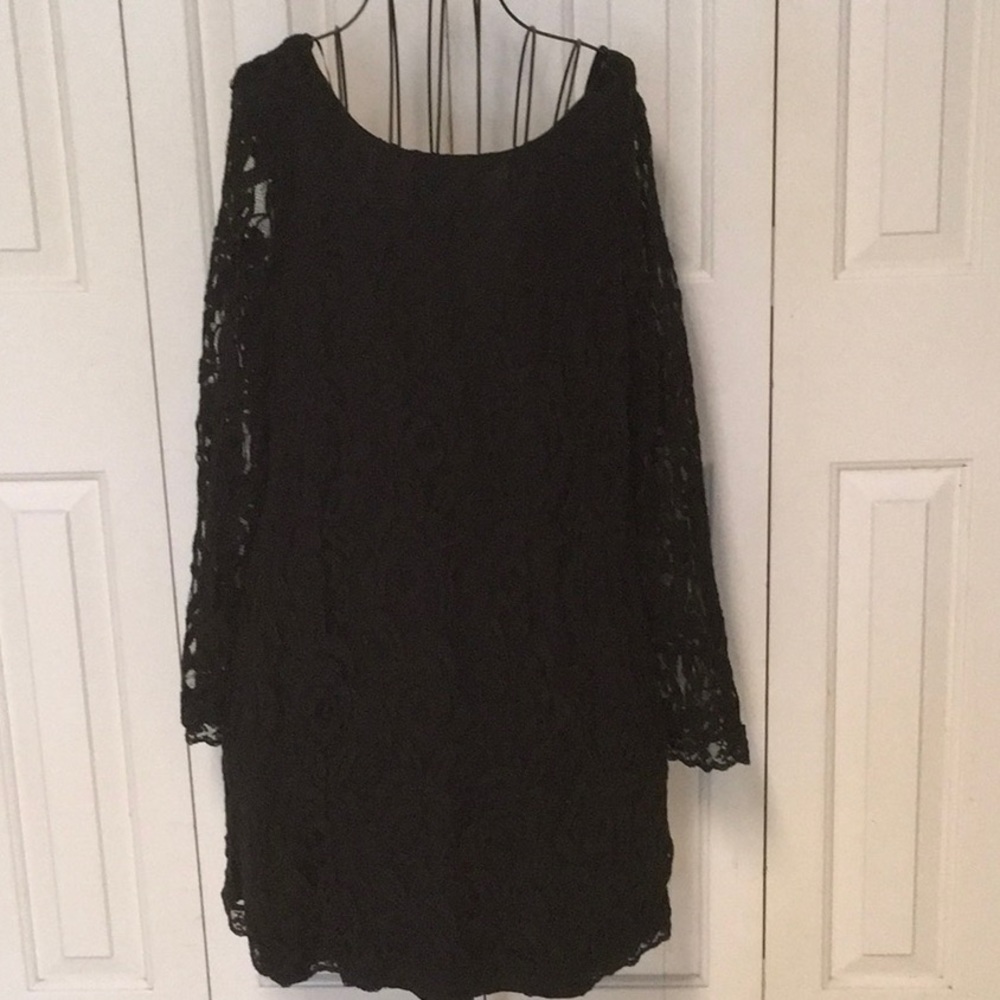 Fire LA Womens heated Sexy Little Black Dress Size XL Zip Lace Overlay G…